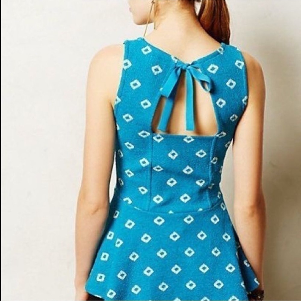 NWT Anthropologie Postmark Flynn Peplum Tank Top Tie Back - Picture 2 of 8